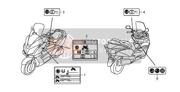 Honda FJS400A 2010 CAUTION LABEL for a 2010 Honda FJS400A